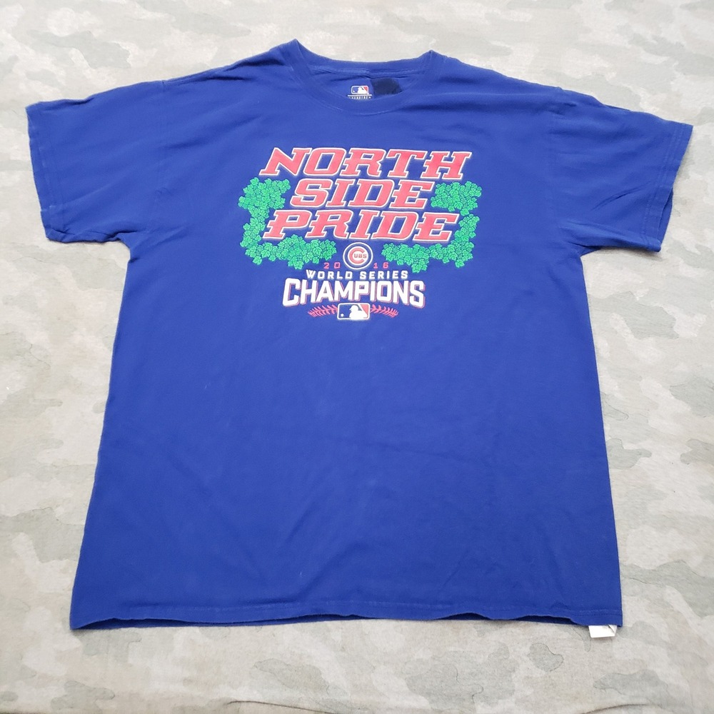 Chicago Cubs Shirt Mens Large Blue North Side Pride 2016 World Series Tee MLB